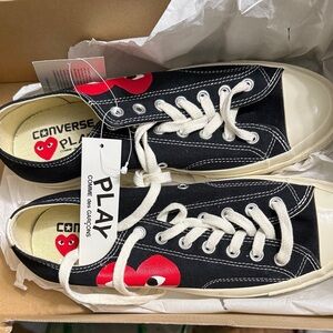 Converse x Comme Des Garçons Black and Red Sneakers